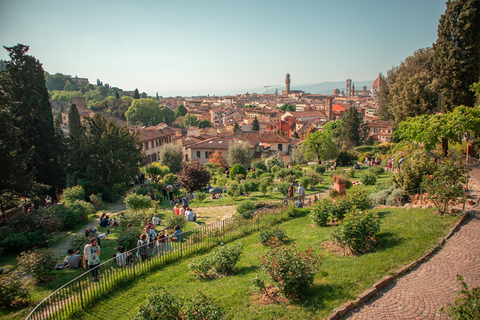A view of Florence, Italy, from the top of a sprawling hilltop