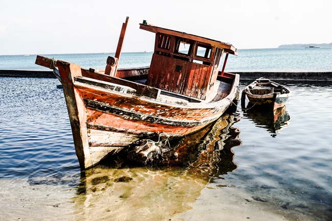 Old fishing boat in Indonesia